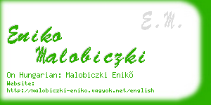 eniko malobiczki business card