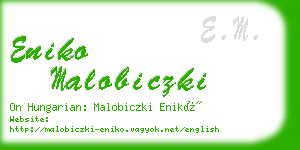 eniko malobiczki business card